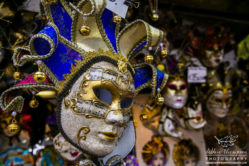 A selection of Venetian carnival masks
